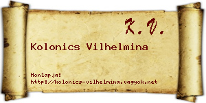 Kolonics Vilhelmina névjegykártya
